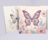 Set of Butterfly Greeting Cards, 4 Designs, Bulk Pack of Cards