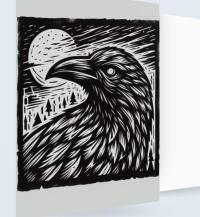 Raven - Large Cards, Notecards, Birthday, Invites