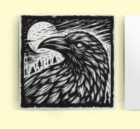 Set of 5 Cards - Ravens - Greeting Cards, Bulk Pack of Cards