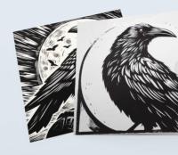 Set of 5 Cards - Ravens - Greeting Cards, Bulk Pack of Cards