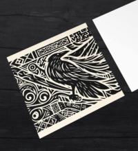 Set of 3 Cards, Raven Greeting Cards, Bulk Pack of Cards