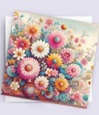 Floral Greeting Cards, Large Note Card, Invites, Birthday, Gift Card