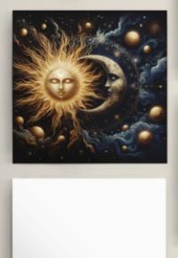 Sun and Moon - Greeting Cards