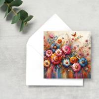 Floral Greeting Cards, Large Note Card, Invites, Birthday, Gift Card