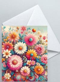 Floral Greeting Cards, Large Note Card, Invites, Birthday, Gift Card