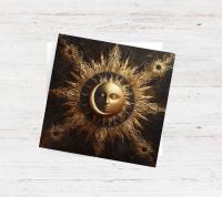 Sun and Moon- Greeting Cards, Set of 4 Designs, Bulk Pack of Cards