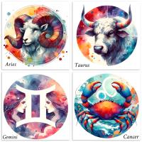 Zodiac Card Set - All Signs, Astrology Greeting Cards, Bulk Pack of Cards