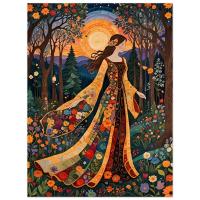 Print on Wood, Floral Forest, Original Art, Ready to Hang