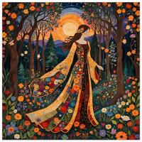Print on Wood, Floral Forest, Original Art, Ready to Hang