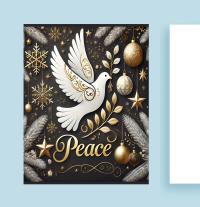 3 Pack, Dove of Peace, Holiday Greeting Cards, Bulk Pack of Cards