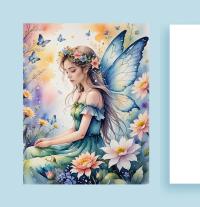 Set of 2 Designs, Fairy Greeting Cards, Bulk Pack of Cards