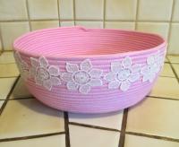 Rope Basket, Craft Storage, Catch All, Cotton Rope Bowl
