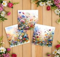 Set of Floral Gift Cards, 3 Designs, Bulk Pack of Cards