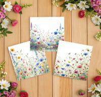 Set of Floral Gift Cards, 3 Designs, Bulk Pack of Cards