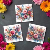 Set of Floral Gift Cards, 3 Designs, Bulk Pack of Cards