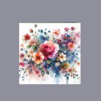 Flowers - Original Art Card - Single Card or Bulk 10 Pack of Gift Cards