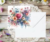 Flowers - Original Art Card - Single Card or Bulk 10 Pack of Gift Cards