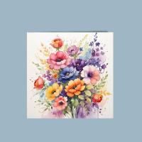 Flowers - Original Art Card - Single Card or Bulk 10 Pack of Gift Cards