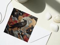 Raven Greeting Cards, Set of 4 Designs, Bulk Pack of Cards