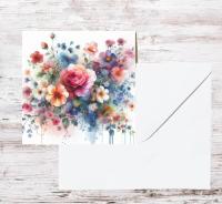 Flowers - Original Art Card - Single Card or Bulk 10 Pack of Gift Cards