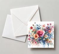 Flowers - Original Art Card - Single Card or Bulk 10 Pack of Gift Cards