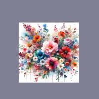 Flowers - Original Art Card - Single Card or Bulk 10 Pack of Gift Cards
