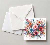 Flowers - Original Art Card - Single Card or Bulk 10 Pack of Gift Cards
