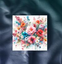 Flowers - Original Art Card - Single Card or Bulk 10 Pack of Gift Cards