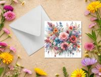 Flowers - Original Art Card - Single Card or Bulk 10 Pack of Gift Cards