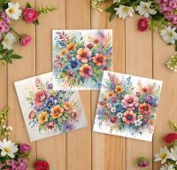 Set of Floral Gift Cards, 3 Designs, Bulk Pack of Cards