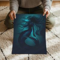 Mermaid Print - Framed or Unframed - Original Art - Print on Paper