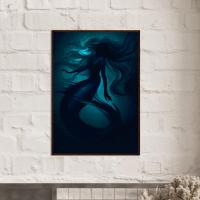 Mermaid Print - Framed or Unframed - Original Art - Print on Paper