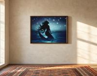 Mermaid Print - Framed or Unframed - Original Art - Print on Paper