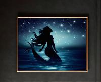 Mermaid Print - Framed or Unframed - Original Art - Print on Paper