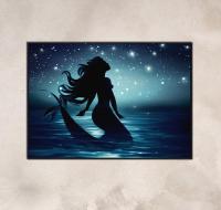 Mermaid Print - Framed or Unframed - Original Art - Print on Paper