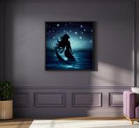 Mermaid Print - Framed or Unframed - Original Art - Print on Paper