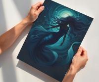 Mermaid Print - Framed or Unframed - Original Art - Print on Paper