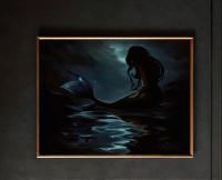 Mermaid Print - Framed or Unframed - Original Art - Print on Paper