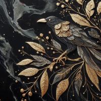 Raven, Original Art, Framed or Unframed Print on Paper