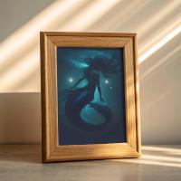 Mermaid Print - Framed or Unframed - Original Art - Print on Paper