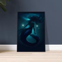 Mermaid Print - Framed or Unframed - Original Art - Print on Paper