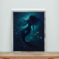 Mermaid Print - Framed or Unframed - Original Art - Print on Paper