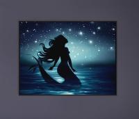 Mermaid Print - Framed or Unframed - Original Art - Print on Paper
