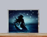 Mermaid Print - Framed or Unframed - Original Art - Print on Paper