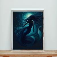 Mermaid Print - Framed or Unframed - Original Art - Print on Paper