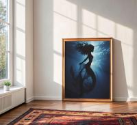 Mermaid Print - Framed or Unframed - Original Art - Print on Paper