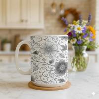 Floral Cups -  Large and Small Ceramic Mug