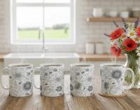 Floral Cups -  Large and Small Ceramic Mug