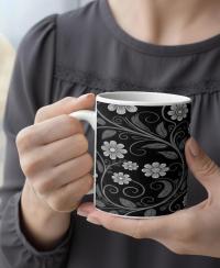 Dark Floral - Small and Large Ceramic Mugs