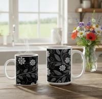 Dark Floral - Small and Large Ceramic Mugs